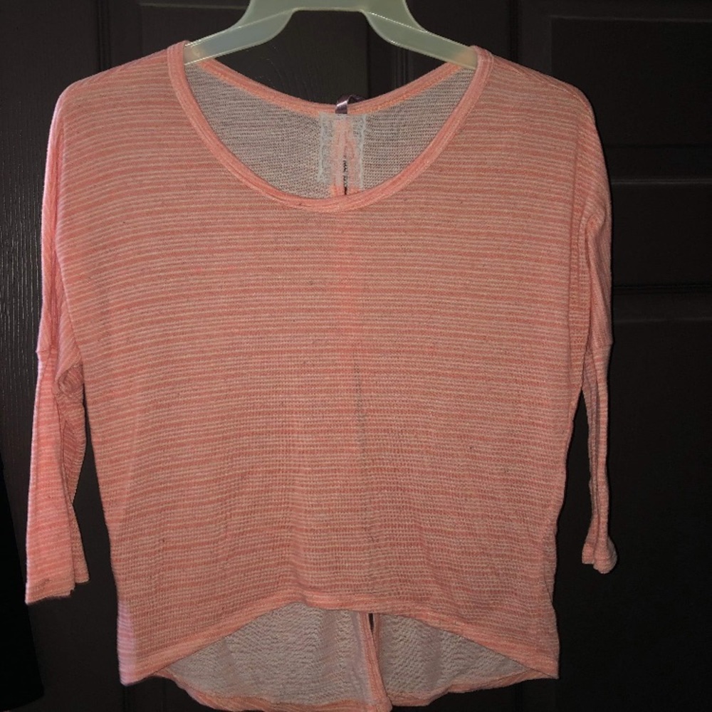 Pink and White Striped Sweater